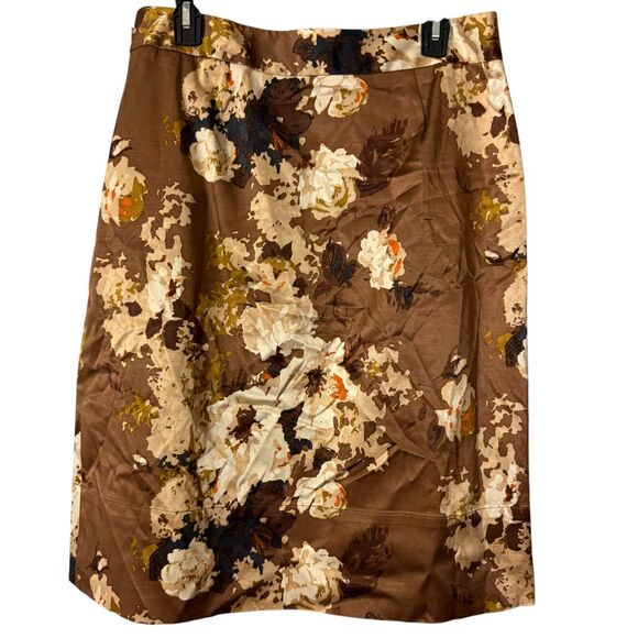 Talbots Brown Floral A-Line Skirt - Picture 14 of 16